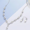 Elegant Simple Bridal Wedding Earrings Zircon Necklace Set(TL72)