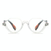 Diamond Studded Cat Eye Presbyopic Glasses Half-frame Fish-filament Glasses Unisex, Degree: +100(Transparent Flower Feet)