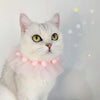 White Lace Pet Collar, Adjustable, Cat/Dog, M (25-30cm)