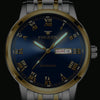 FNGEEN 4002 Men Roman Numeral Dial Sports Watch Student Luminous Quartz Watch(Between Gold Black Surface)