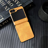 For Samsung Galaxy Z Flip5 Integrated Magnetic Axis Crazy Horse Texture Phone Case(Yellow)