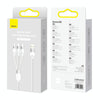 Baseus StarSpeed 3.5A USB to 8 Pin + Type-C + Micro USB 3 in 1 Fast Charging Data Cable, Length:1.2m (White)