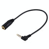20cm 3.5mm Jack Audio Male to Female Headset Microphone Extension Cable(Black)
