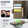 For Samsung Galaxy S21 FE 5G AutSpace A11 Side Buckle MagSafe Magnetic RFID Phone Leather Case(Coffee)