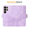 For Samsung Galaxy S25 Ultra 5G ENKAY Embossed Rhombus Starry Leather Phone Case with Screen Film(Purple)