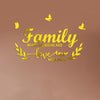 Acrylic Familylove Stereoscopic Mirror Wall Stickers Home Self-Adhesive Decorative Soft Mirror(Gold)