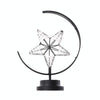 Star Moon Shape Iron Night Light Decorative Light, Battery Version (Black)