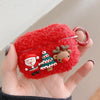 For AirPods 3 Christmas Series Plush Earphone Protective Soft Case(Santa Claus and Elk)