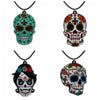 Halloween Skull Necklace Acrylic Personalized Pendant Jewelry(Blue Eyes Ghost Head)
