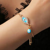 Women Handmade Blue Crystal Evil Eye Lucky Chains Bracelets(Light Blue)