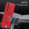 For Samsung Galaxy S25 5G Sliding Camshield Magnetic Card Holder Silicone Phone Case(Light Purple)