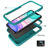 For iPhone 11 Wave Pattern 3 in 1 Silicone+PC Shockproof Protective Case(Dark Sea Green)