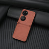 For Huawei P50 Pocket Lambskin Texture Card Folding Phone Case(Brown)