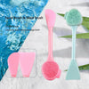 Hand-Held Silicone Cleansing Brush And Mask Brush Green White Double-head Knife