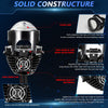T02 1 Pair 2.5 inch Car Bifocal LED Lens Headlight, Left Driving(Black)