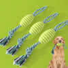 Dog Teething Chew Toy - Durable TPR & Cotton Rope (Green)