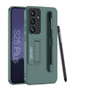 For Samsung Galaxy S25+ 5G GKK Ultra-thin Holder Phone Case with Pen Slots & Stylus Pen(Green)