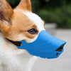 Blue Silicone Dog Muzzle, Size M - Breathable & Adjustable