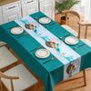PVC Waterproof Oil-proof Embroidery Yarn Tablecloth, Size: 140x200cm(Deer High Rise Blue)