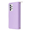 For Samsung Galaxy A73 5G Nine-card Slots Zipper Wallet Bag Leather Phone Case(Purple)