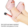 4 Pairs Noise Cancelling Heel Covers Anti-Slip High Heels Protective Caps, Size:L(Black)