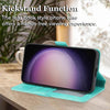 For Samsung Galaxy S24+ 5G Dreamy Butterfly Love Flower Embossed Leather Phone Case(Green)