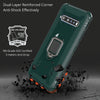 For LG V60 & V60 ThinQ Carbon Fiber Protective Case with 360 Degree Rotating Ring Holder(Green)