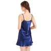 Sexy V-neck Crane Pattern Short Sling Skirt Pajamas, Size:XL(Dark Blue)