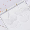Long Exaggerated Fabric Art Handmade Petal Earrings, Color: E1908-26 White