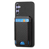 For Samsung Galaxy S25 5G Carbon Fiber Vertical Flip Wallet Stand Phone Case(Black)
