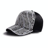 Rhinestone Personality Cap Women Spring And Summer Baseball Cap All-Match Hat, Size:M56-58cm(Black)