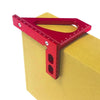 Woodworking Tools Aluminum Alloy 90 Degree Square Multi-Function Scribing Ruler Triangle Ruler(Red)