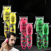 Haircutter Set Transparent Body Oil Head Electric Hair Clipper Men Home Electric Pusher(Scissors Red)
