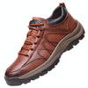 Men Leather Casual Shoes Non-slip Outdoor Hiking Shoes, Size: 44(Coffee)