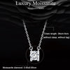 MSN005 Sterling Silver S925 Sparkling Moissanite Pendant White Gold Plated Necklace