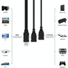 USB 2.0 Male to 2 Dual USB Female Jack Adapter Cable for Computer / Laptop, Length: About 30cm(Black)