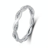 Woman Classical Cubic Zirconia Twist Shape Ring, Color:Silver(8) (8)