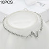10 PCS Simple Personality Bileklik Ecg Figure Lightning Bracelet Couple Heartbeat Frequency Bracelet