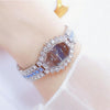 BS bee sister FA1581 Women Octagonal Dial Diamond Plated Rhinestone Bracelet Quartz Watch(Silver Shell Blue Diamond)