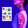 Fluorescent Face Waterproof Environmental Protection Tattoo Stickers Nightclub Bar Flower Arm Stickers(OHB-003)