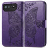For Asus ROG Phone 6 Butterfly Love Flower Embossed Flip Leather Phone Case(Dark Purple)