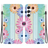 For Samsung Galaxy S24 5G Crystal Texture Colored Drawing Leather Phone Case(Sunflowers)