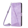 For Samsung Galaxy A36 5G Dream Triangle Leather Phone Case with Long  Lanyard(Purple)