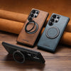 For Samsung Galaxy S25 Ultra 5G Suteni G3 Oil Wax 360 Rotation Holder MagSafe Back Phone Case(Black)