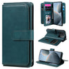 For Redmi K70 Multi-Function Wallet 10 Card Slots Leather Phone Case(Dark Green)