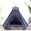 Canvas Pet Tent Bed, Large 60x60x70cm, Navy/Red Star, Cat/Dog