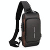 Men Multifunctional Waterproof Password Anti-theft Chest Bag(Gray Brown)