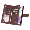 For Samsung Galaxy A26 5G Multifunctional Frosted Zipper Wallet Leather Phone Case(Coffee)