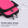 For Smart Phones Below 6.0 inch Zipper Double Pocket Multi Function Sports Arm Bag with Earphone Hole(Green)