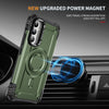 For Samsung Galaxy A34 Lens Holder MagSafe Phone Case(Army Green)